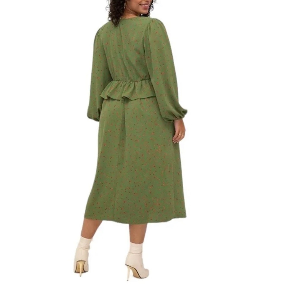 Eloquil Elements Green Fall Print Long Sleeve Pep… - image 3